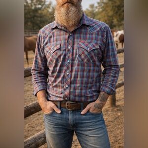 Vintage Ely Plains Western Long Sleeve Pearl Button Down